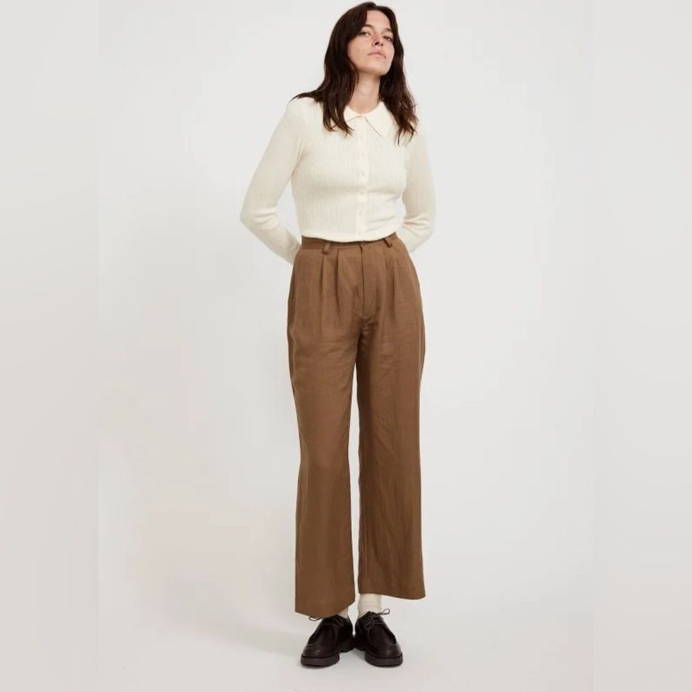 Rolla's Chloe Pleated Linen Blend Pants Size 12 - Picture 12 of 12